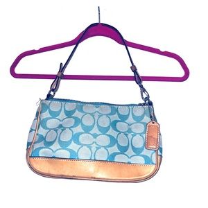 Coach blue Signature Canvas logo bag
